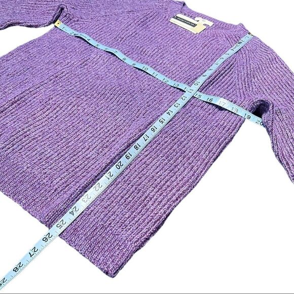 Nordstrom BP. Plaited Stitch Recycled Blend Crewneck Sweater in Purple - Picture 4 of 9